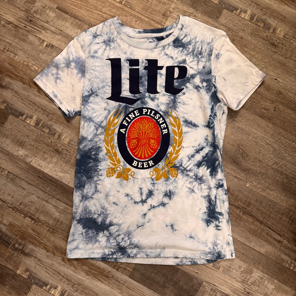 Miller Lite Tie Dye Logo T-Shirt Small 34/36 Official Licensed